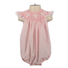 Load image into Gallery viewer, Light Pink Smocked Cross Angel Wing Bubble