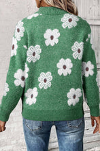 Load image into Gallery viewer, Vintage Floral Pattern Half Zip Sweater