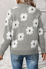 Load image into Gallery viewer, Vintage Floral Pattern Half Zip Sweater