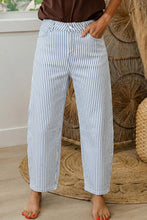 Load image into Gallery viewer, Brown Stripe Casual Barrel Jeans