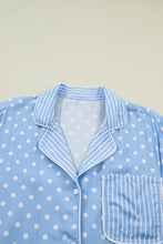 Load image into Gallery viewer, Sky Blue Dotted Print Soft Short Pajama Set