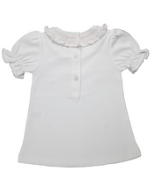 Load image into Gallery viewer, White Smocked Round Collar Pima Bloomer Set