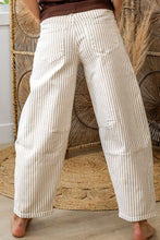 Load image into Gallery viewer, Brown Stripe Casual Barrel Jeans