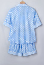 Load image into Gallery viewer, Sky Blue Dotted Print Soft Short Pajama Set