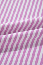 Load image into Gallery viewer, White Stripe Patchwork Bracelet Sleeve Plus Size T Shirt