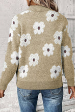 Load image into Gallery viewer, Vintage Floral Pattern Half Zip Sweater
