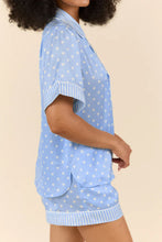 Load image into Gallery viewer, Sky Blue Dotted Print Soft Short Pajama Set