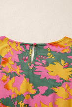 Load image into Gallery viewer, Multicolour Floral Print Long Sleeve Smocked Ruffled Mini Dress