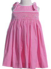 Load image into Gallery viewer, Hot Pink Geometric Smocked with Roses Sleeveless Dress