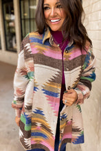 Load image into Gallery viewer, White Aztec Print Button Up Shacket