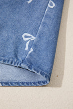 Load image into Gallery viewer, Blue Frilled Collar Flutter Sleeve Denim Top