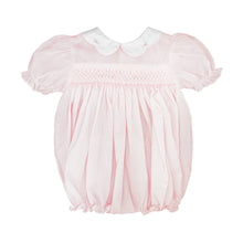 Load image into Gallery viewer, Petit Ami Hand Embroidered Pale Pink Smocked Bubble with Collar