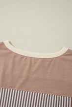 Load image into Gallery viewer, White Stripe Patchwork Bracelet Sleeve Plus Size T Shirt