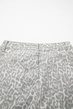 Load image into Gallery viewer, Rose Leopard Frayed Edge Wide Leg High Waist Jeans