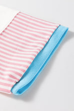 Load image into Gallery viewer, White Stripe Patchwork Bracelet Sleeve Plus Size T Shirt