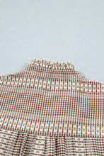 Load image into Gallery viewer, Red Western Pony Embroidered Yoke Puff Sleeve Gingham Blouse