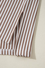 Load image into Gallery viewer, White Stripe Patchwork Bracelet Sleeve Plus Size T Shirt