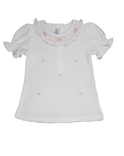 Load image into Gallery viewer, White Smocked Round Collar Pima Bloomer Set
