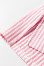 Load image into Gallery viewer, White Stripe Patchwork Bracelet Sleeve Plus Size T Shirt