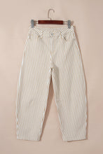 Load image into Gallery viewer, Brown Stripe Casual Barrel Jeans
