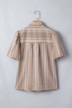 Load image into Gallery viewer, Red Western Pony Embroidered Yoke Puff Sleeve Gingham Blouse