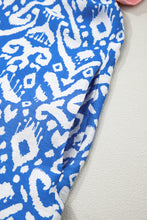 Load image into Gallery viewer, Blue Western Fashion Print Striped Color Block Patchwork Shift Mini Dress