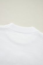 Load image into Gallery viewer, White Touchdown Tinsel Puff Short Sleeve Sweater
