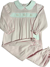 Load image into Gallery viewer, Petit Ami Pink Soft Knit Smocked Long Romper
