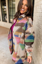 Load image into Gallery viewer, White Aztec Print Button Up Shacket
