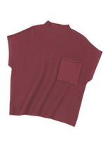Load image into Gallery viewer, Pocket Ribbed Knit Short Sleeve Sweater

