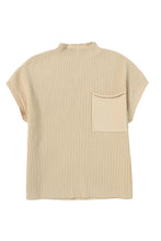 Load image into Gallery viewer, Pocket Ribbed Knit Short Sleeve Sweater
