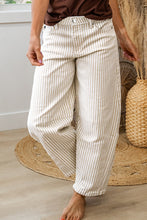 Load image into Gallery viewer, Brown Stripe Casual Barrel Jeans
