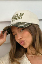 Load image into Gallery viewer, Spinach Green GOD IS GOOD Embroidered Camo Contrast Baseball Cap
