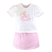 Load image into Gallery viewer, Petit Ami Shirt &amp; Skort Set with Dog Applique
