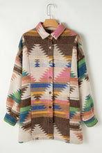 Load image into Gallery viewer, White Aztec Print Button Up Shacket
