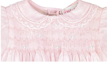 Load image into Gallery viewer, Petit Ami Pink Fully Smocked Dress with Lace
