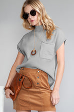 Load image into Gallery viewer, Pocket Ribbed Knit Short Sleeve Sweater
