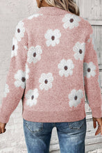 Load image into Gallery viewer, Vintage Floral Pattern Half Zip Sweater
