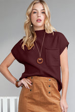 Load image into Gallery viewer, Pocket Ribbed Knit Short Sleeve Sweater
