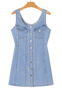 Light Wash Denim Slim Mini Dress