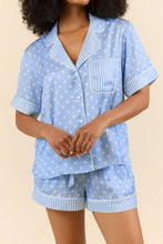 Load image into Gallery viewer, Sky Blue Dotted Print Soft Short Pajama Set

