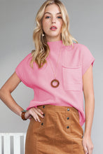 Load image into Gallery viewer, Pocket Ribbed Knit Short Sleeve Sweater
