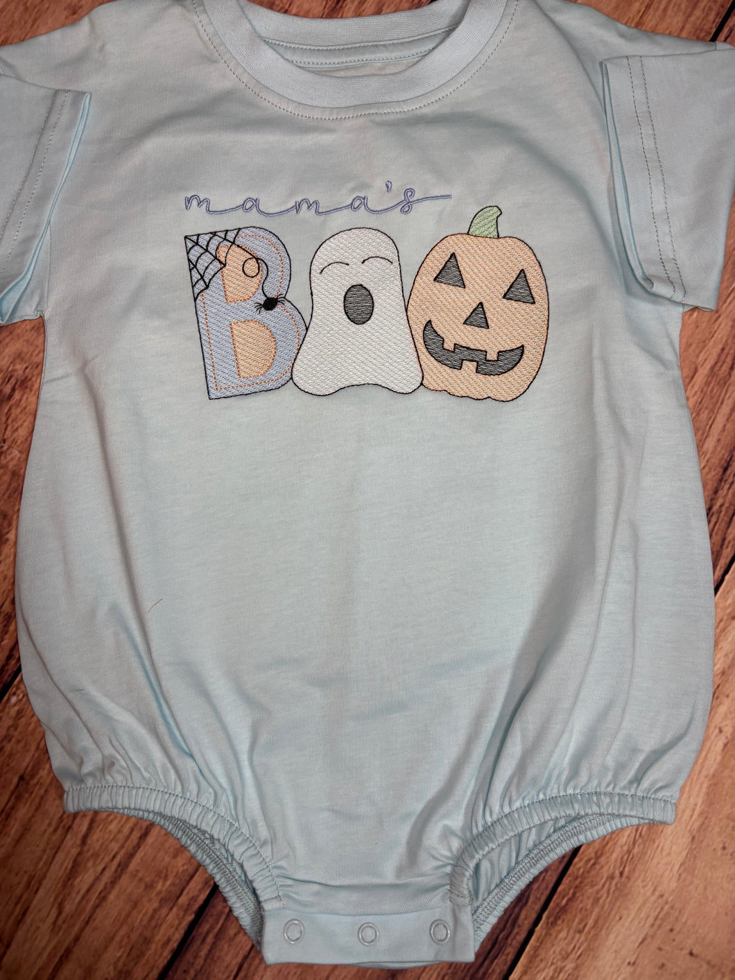 Mama's BOO Blue Short Sleeve Bubble