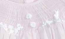 Load image into Gallery viewer, Pink Geometric Smocked with Ribbon Short Sleeve Dress &amp; Bonnet
