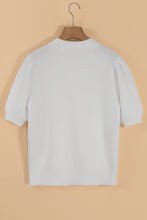 Load image into Gallery viewer, White Touchdown Tinsel Puff Short Sleeve Sweater
