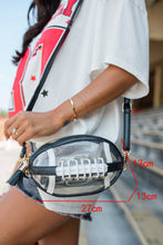 Load image into Gallery viewer, Black Football Contrast Trim Tassel Decor Clear Shoulder Bag
