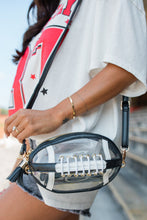 Load image into Gallery viewer, Black Football Contrast Trim Tassel Decor Clear Shoulder Bag
