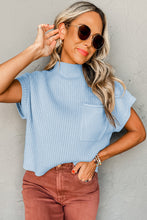 Load image into Gallery viewer, Pocket Ribbed Knit Short Sleeve Sweater

