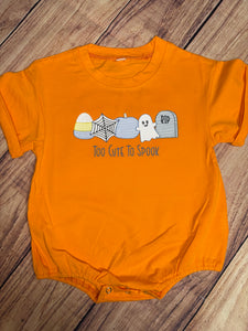 Too Cute To Spook Bright Orange Short Sleeve Tee Bubble