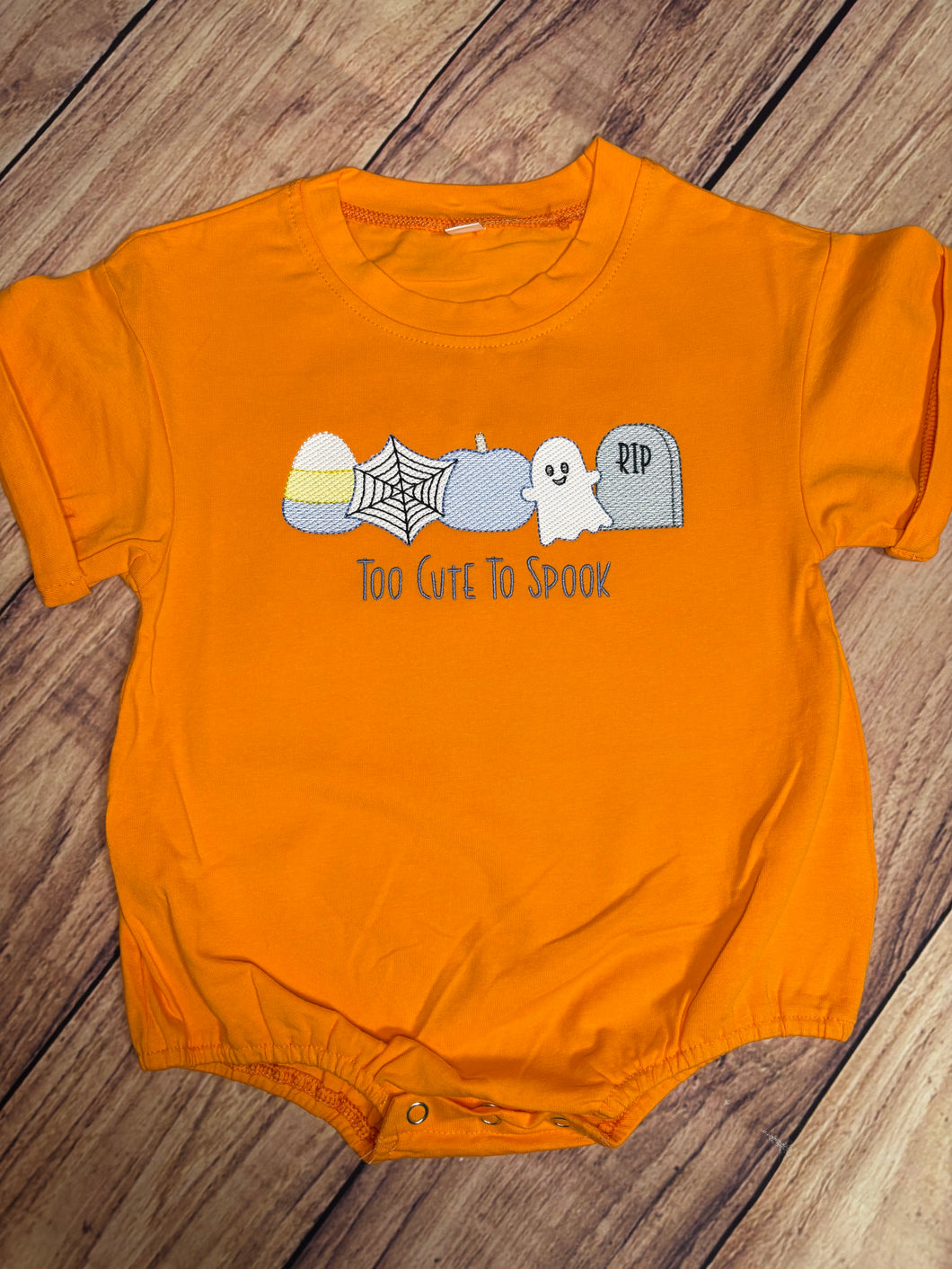 Too Cute To Spook Bright Orange Short Sleeve Tee Bubble